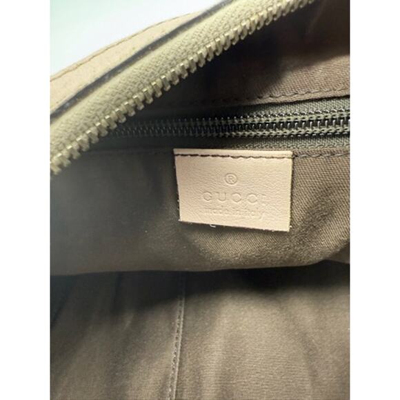 Gucci  Monogram Web Medium Half Moon Hobo Blue Pink Accents*Canvas and L… - Picture 12 of 16